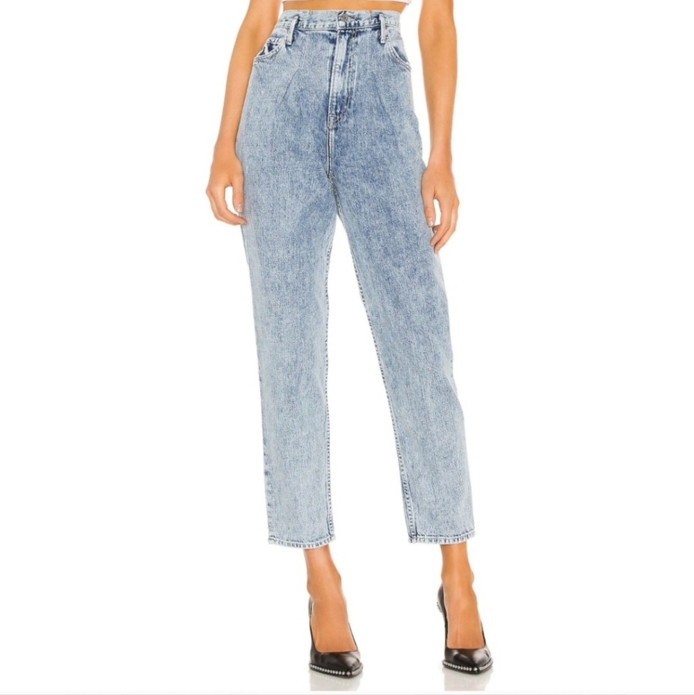 NWT GRLFRND Teagan High Rise Baggy Straight Light Wash Sz 29